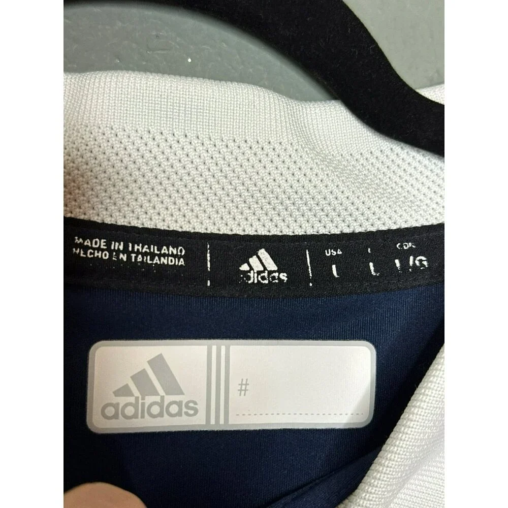 Rice University Adidas Men's Large Blue Collared Blue White Polo SS - Picture 6 of 9